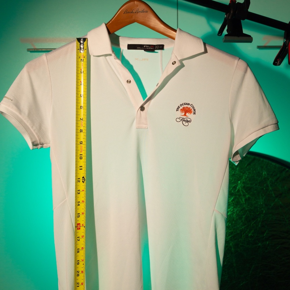 Women's White Ralph Lauren Ocean Course Golf Polo Size L